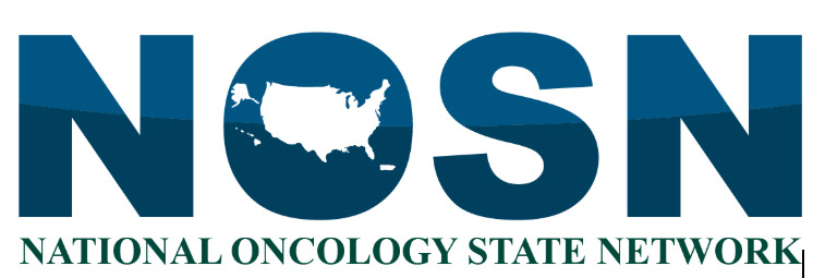The NOSN Logo consisting of the letters of the organization and an outline of the United States with Alaska, Hawaii, and Puerto Rico making the void in the letter O.